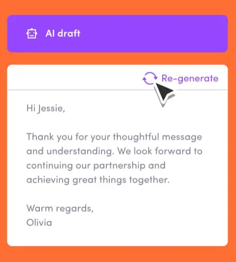 AI Copilot We’ll generate a response to send after your approval